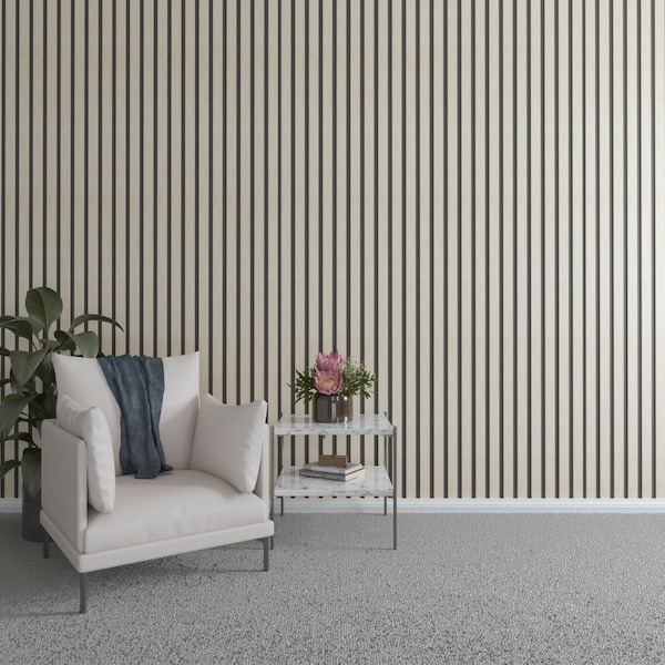 Ekena Millwork 94H x 1/4T Adjustable Wood Slat Wall Panel Kit w/ 2W Slats, Birch contains 22 Slats SWW66X94X0250BI - main